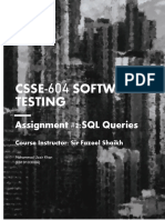 Csse-604 Software Testing: Assignment #2:SQL Queries