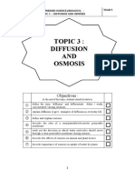 Topic 3: Diffusion AND Osmosis: Objectives