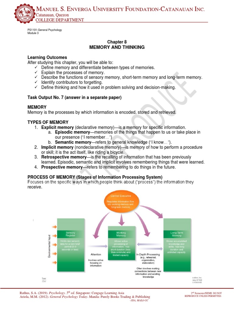 Chapter+8 Memory+and+thinking | PDF | Memory | Recall (Memory)