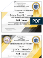 Marie May B. Lumag: With Honors