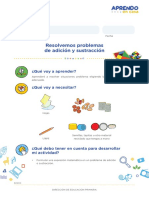 Resolvemos Problemas de Adición y Sustracción: ¿Qué Voy A Aprender?