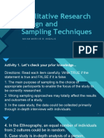 Qualitative Research Design and Sampling Techniques