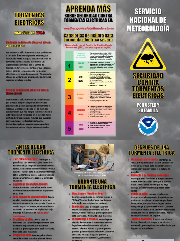 Thunderstorm Safety Spanish PDF Tormentas Tornados