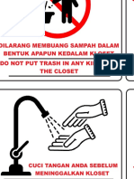 Dilarang Membuang Sampah Dalam Bentuk Apapun Kedalam Kloset Do Not Put Trash in Any Kind Into The Closet