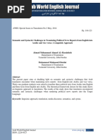 Semantic and Syntactic Challenges in Translating Political News Reports From English Into Arabic and Vice Versa