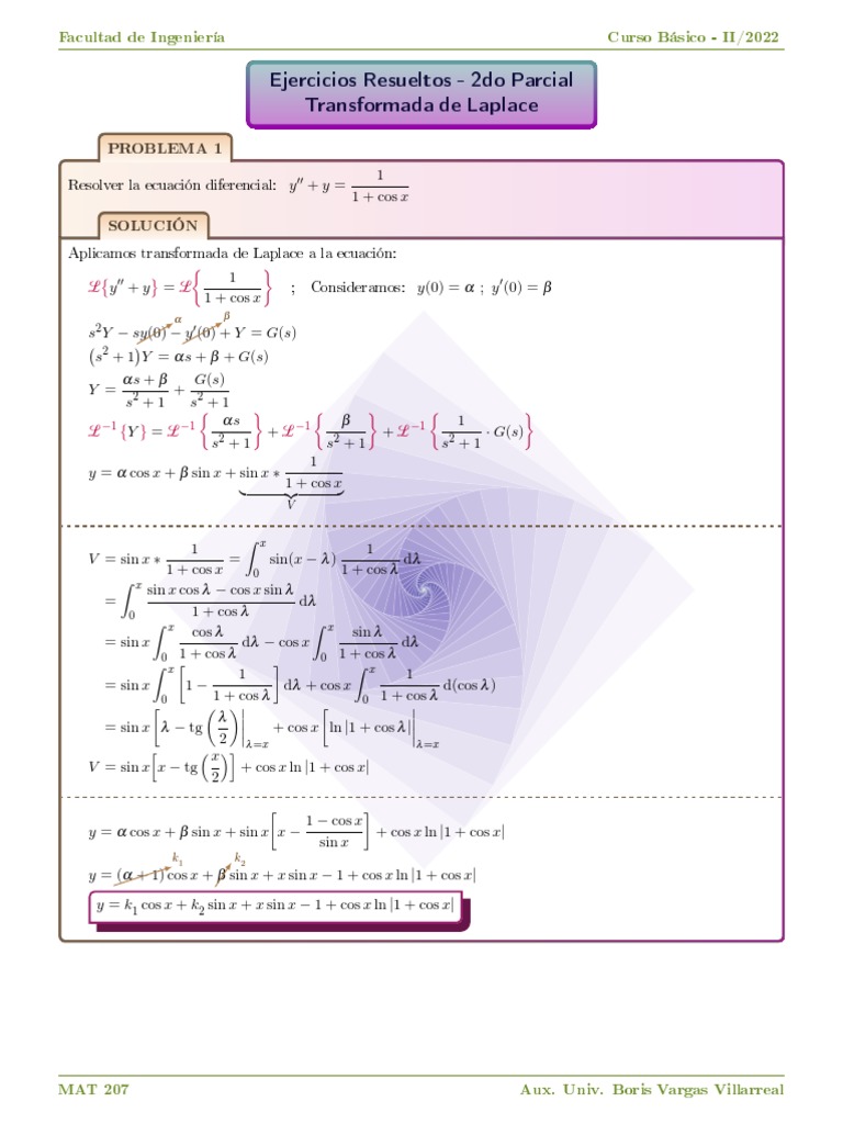 Ejercicios Resueltos de Laplace | PDF | Ecuaciones | Transformada de ...