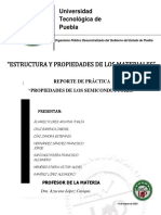 "Estructura Y Propiedades de Los Materiales": Universidad Tecnológica de Puebla