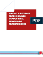 Unidad 7 - Estudios Tradicionales en El Servicio de Transfusiones