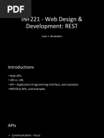 INF221 - Web Design & Development: REST: Isaac S. Mwakabira