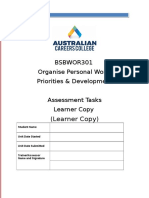 BSBWOR301 Organise Personal Work Priorities & Development Assessment Tasks Learner