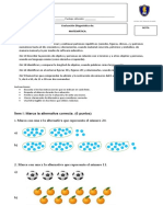 Matemática  - Evaluación diagnóstica patrones numéricos figuras