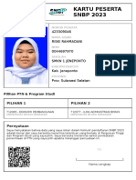 Kartu Peserta SNBP 2023: 423309046 Riski Rahmadani 0044697970 SMKN 1 Jeneponto Kab. Jeneponto Prov. Sulawesi Selatan
