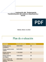 Plan de Evaluación Del Subproyecto Transformación Del Entorno Empresarial y Social
