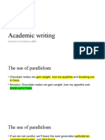 Academic Writing: Exercises of Sentence Skills