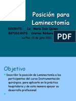 DATA Posición para Laminectomía