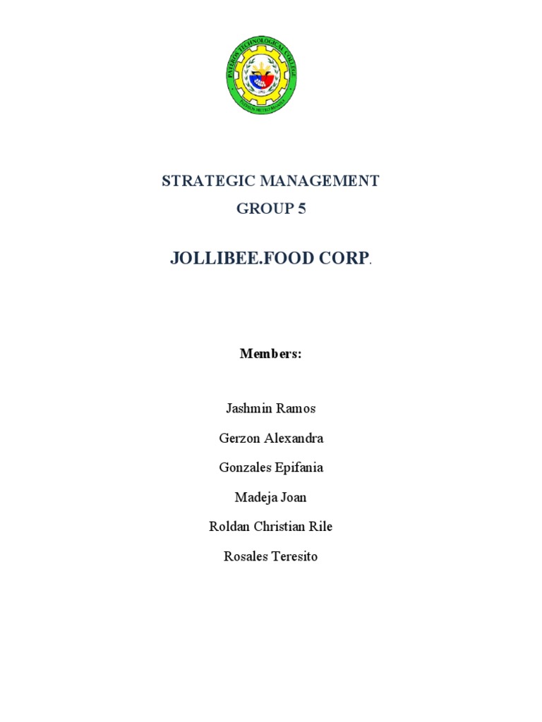 Jollibee Food Corp - Group 5-1 | PDF | Market (Economics) | Supply Chain
