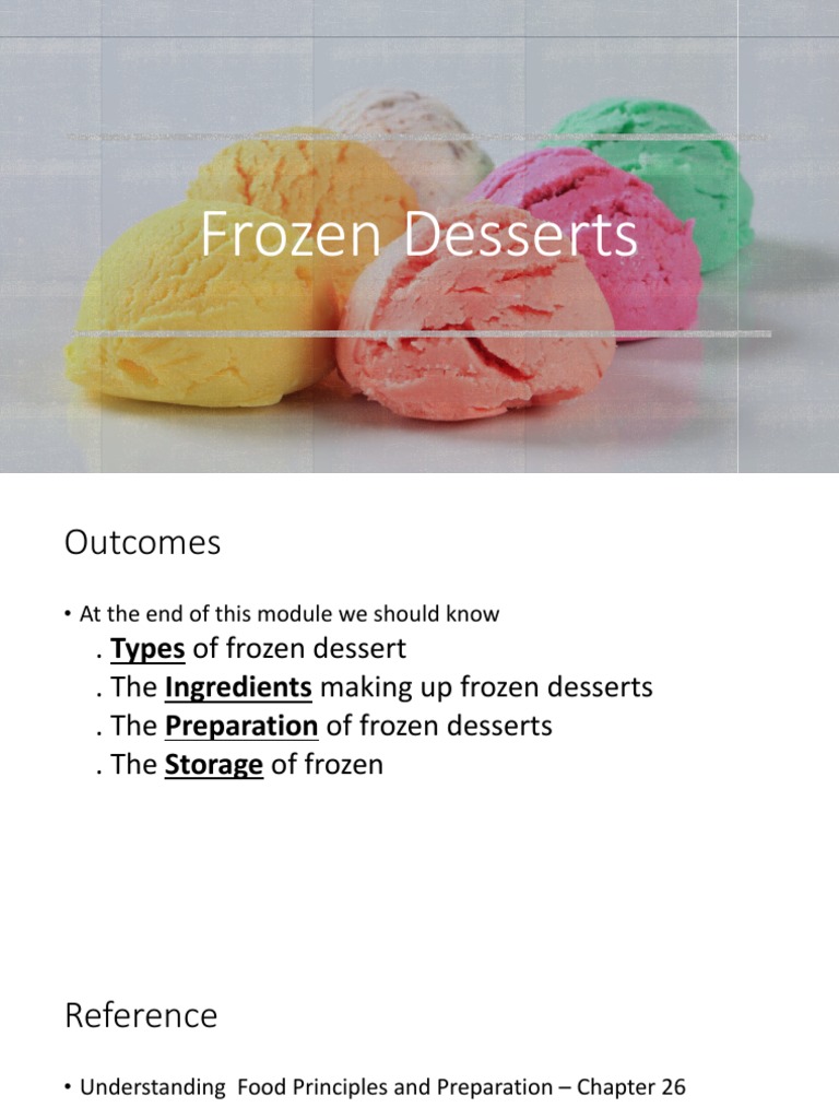 Frozen Desserts PDF Ice Cream Custard