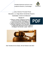 Materia: Derecho Procesal Penal Docente: Lic. Edga María Hernández Navarro Actividad: Control de Detención Equipo 4