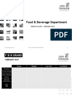 Food & Beverage Department: Profit & Loss - Febuary 2017