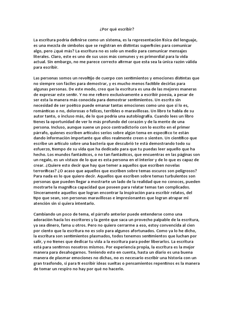 Por Qué Escribir Pdf Comunicación Escritura