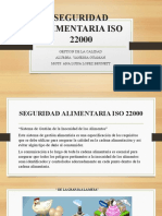 Seguridad Alimentaria Iso 22000: Gestion de La Calidad Alumna: Vanessa Guaman. MGTS: Ana Luisa Lopez Brunett