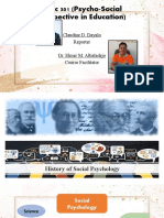 Educ 301 (Psycho-Social Perspective in Education) : Claudine D. Dayalo Reporter Dr. Elmer M. Albaladejo Course Facilitator
