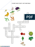 Complete The Crossword About Fruits and Vegetables