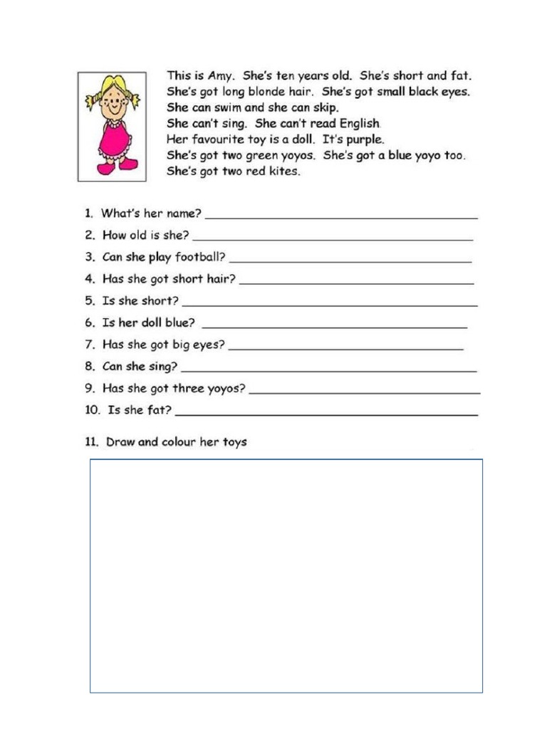 Picture Description Primary 1 | PDF