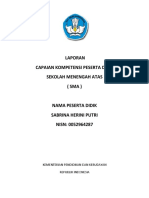 Laporan Capaian Kompetensi Peserta Didik Sekolah Menengah Atas (Sma) Nama Peserta Didik Sabrina Herini Putri NISN: 0052964287