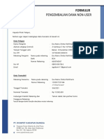 Pengembalian Dana Non-User: Formulir