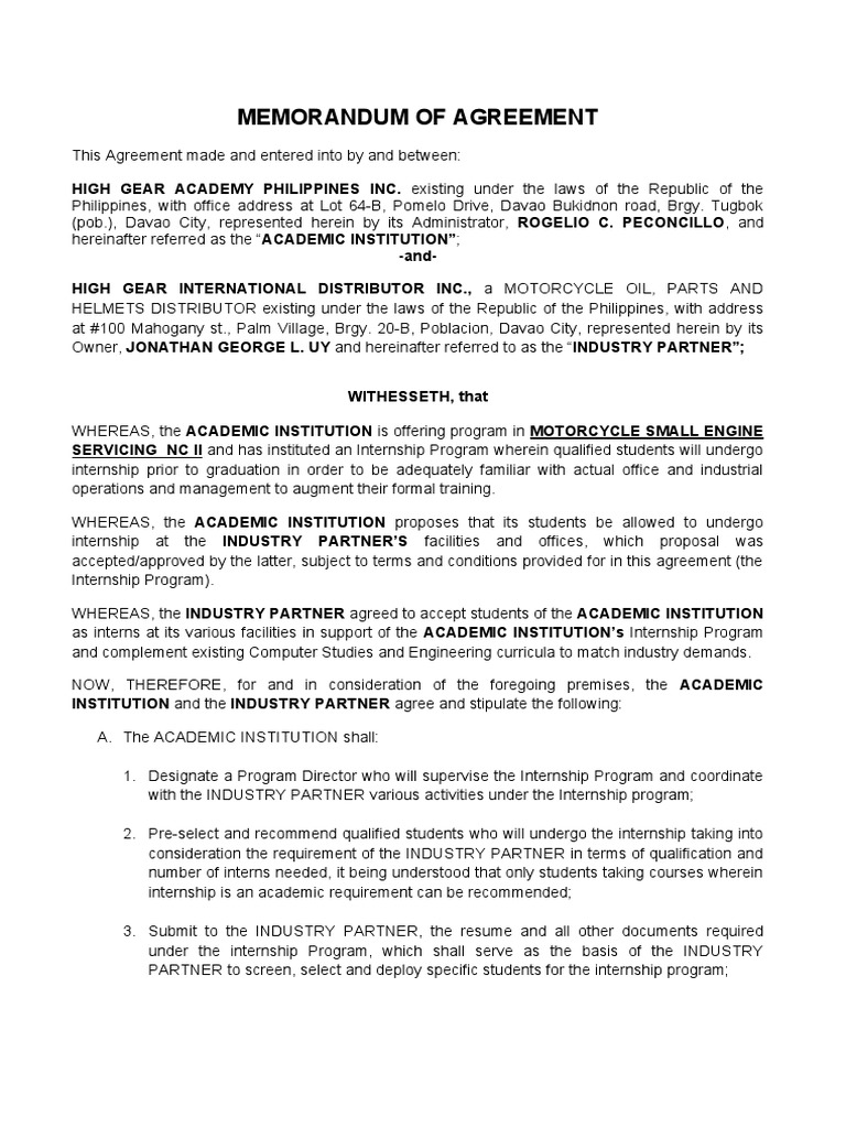 Moa High Gear Immersion PDF Internship Job Hunting