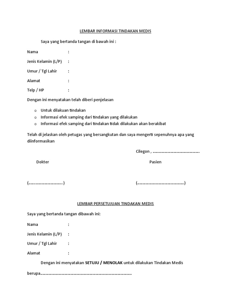Format Informed Consent Pdf
