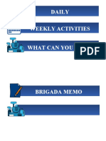 Weekly goals and activities memo