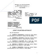 Joint Counter-Affidavit: Epartment OF Ustice Ffice OF THE ITY Rosecutor