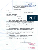 Civil Case No. Q-10-66590 Frederick Santos v. WinCorp Order Dated 26sept19