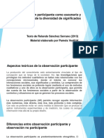 La Observación Participante Como Escenario y Configuración de La Diversidad de Significados