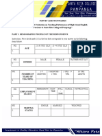 SURVEY QUESTIONNAIRES Eto Na