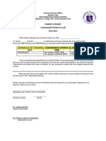 Schedule of Training: Taekwondo Sports Club: DAY Time Grade Level