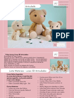 Tema 5 - Ursos 3D Articulados Academia Do Feltro by Juliana Cwikla