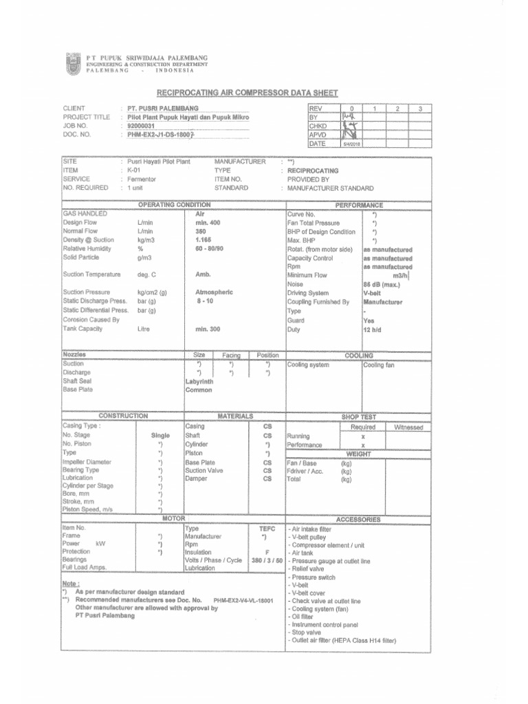 Compressor Datasheet | PDF
