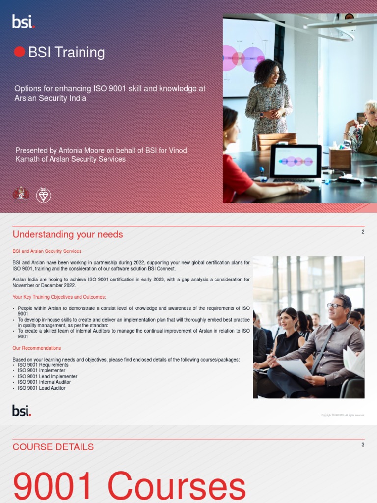 BSI Training Options For Enhancing ISO 9001 Skill and Knowledge at