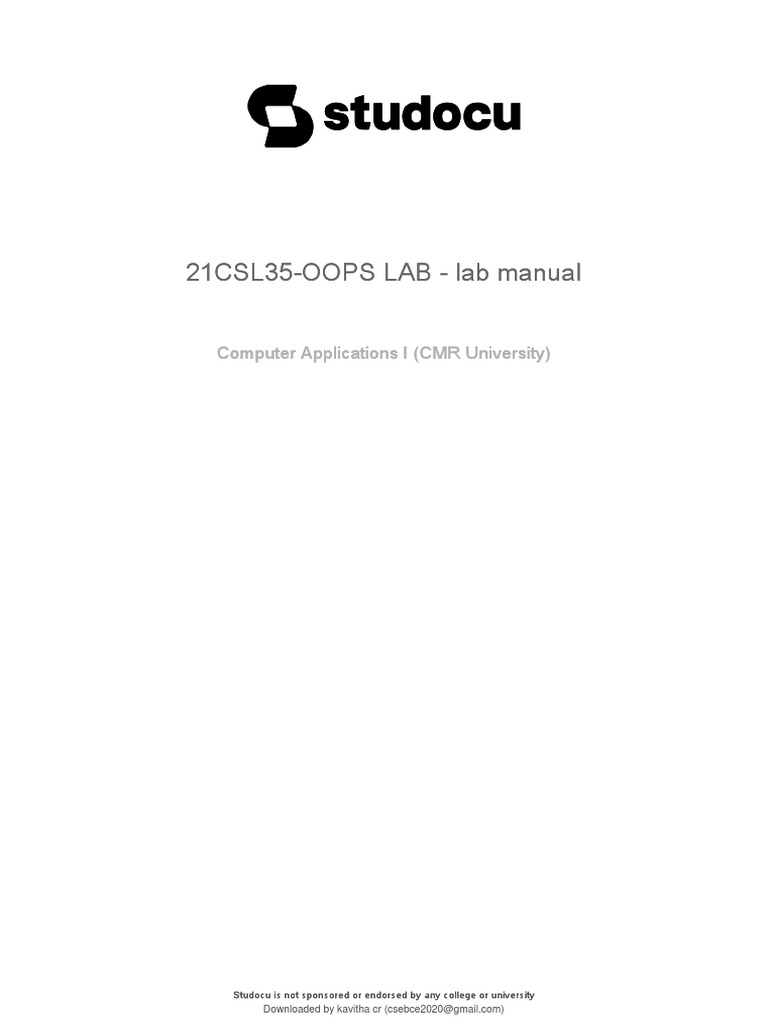 21CSL35-OOPS LAB - Lab Manual 21CSL35-OOPS LAB - Lab Manual | Download ...