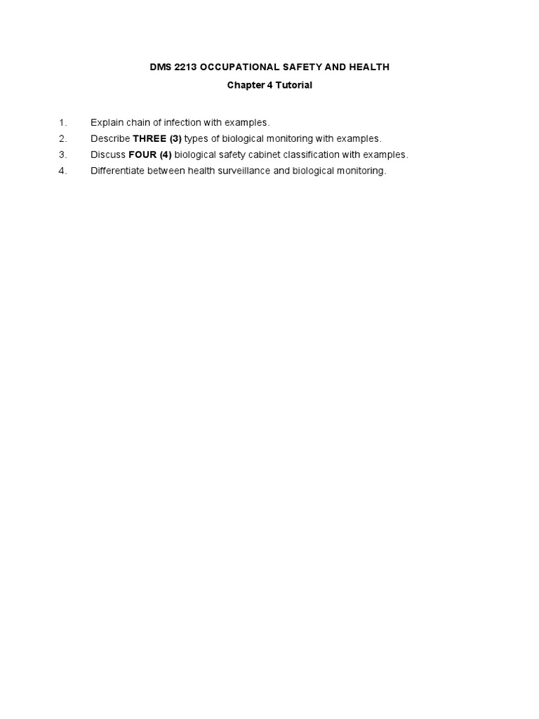 Dms 2213 Occupational Safety and Health Chapter 4 Tutorial PDF