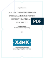 Calculation of the Primary Energy Factor for Finnish District Heating