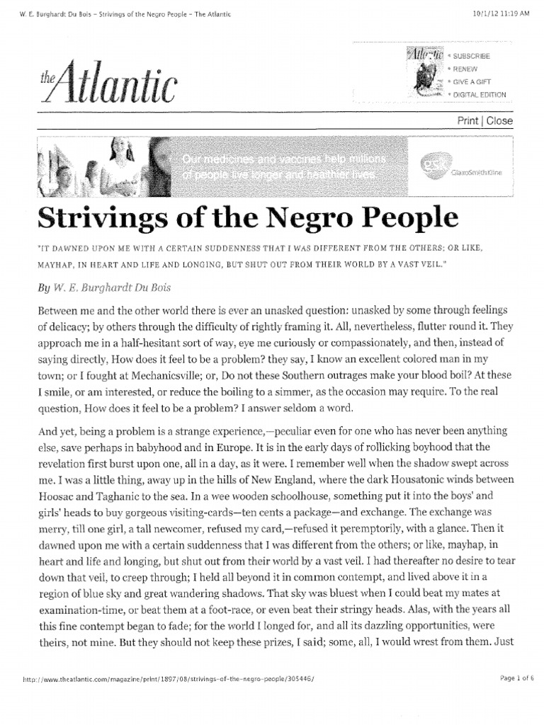 Strivings of the negro people by w e b du bois pdf