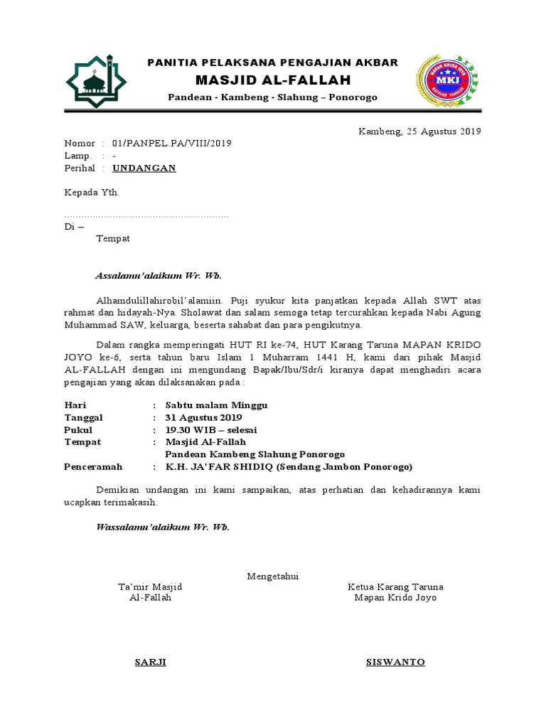 Undangan Pengajian | PDF