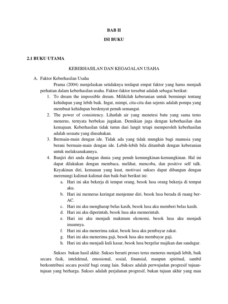 Faktor Kunci Keberhasilan Usaha | PDF