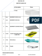 VL-HSE-003-R00 Spill Kit Content List