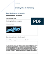 Estudio de Mercado y Plan de Marketing: Datos Identificativos Del Proyecto