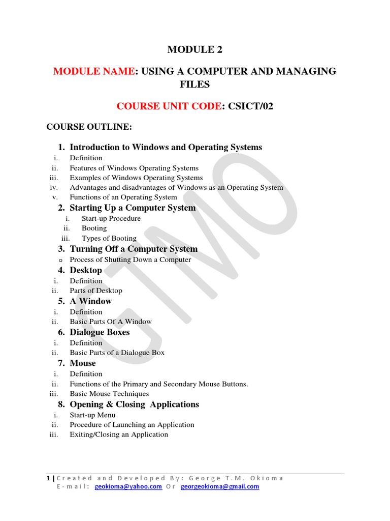 Computer Basics: Windows OS Overview | PDF | Window (Computing) | Icon ...